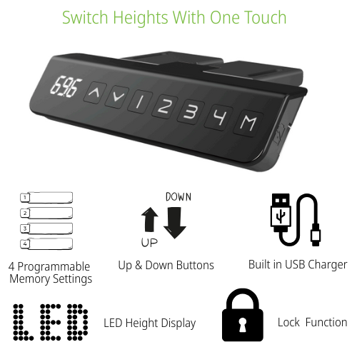 handset LEAP Electric Dual Motor Height Adjustable Radial Right Hand Sit Stand Desk Portal Top W1600xD1200/800xH620-1270mm Beech Top Black Frame 10 Year Warranty